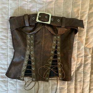 PRETTYLITTLETHING Leather Corset